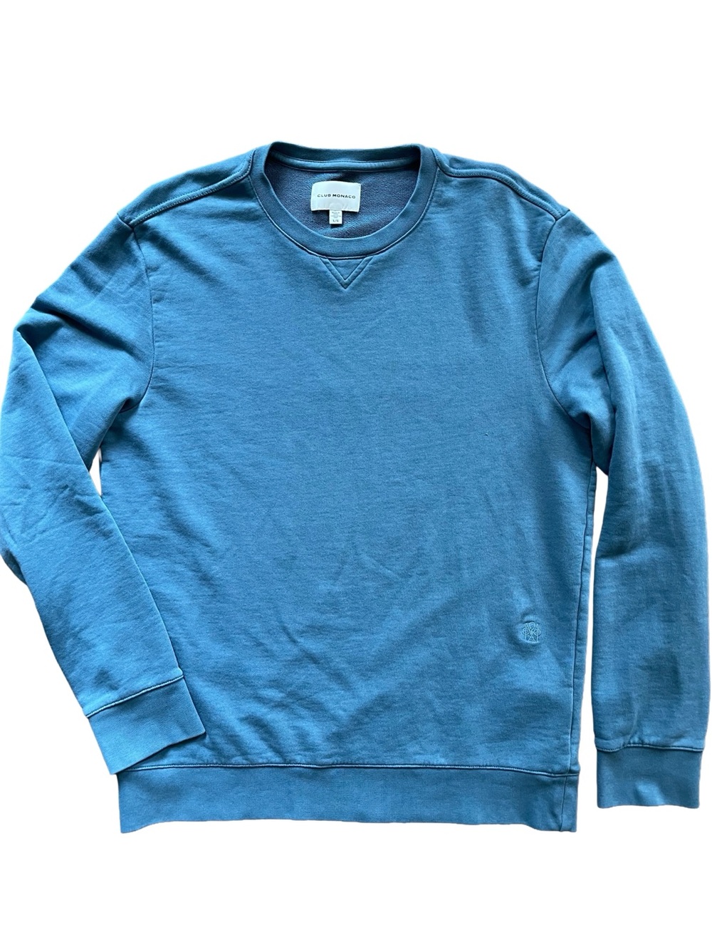 Club Monaco Vintage-Blue Cotton Jersey Crewneck Sweatshirt